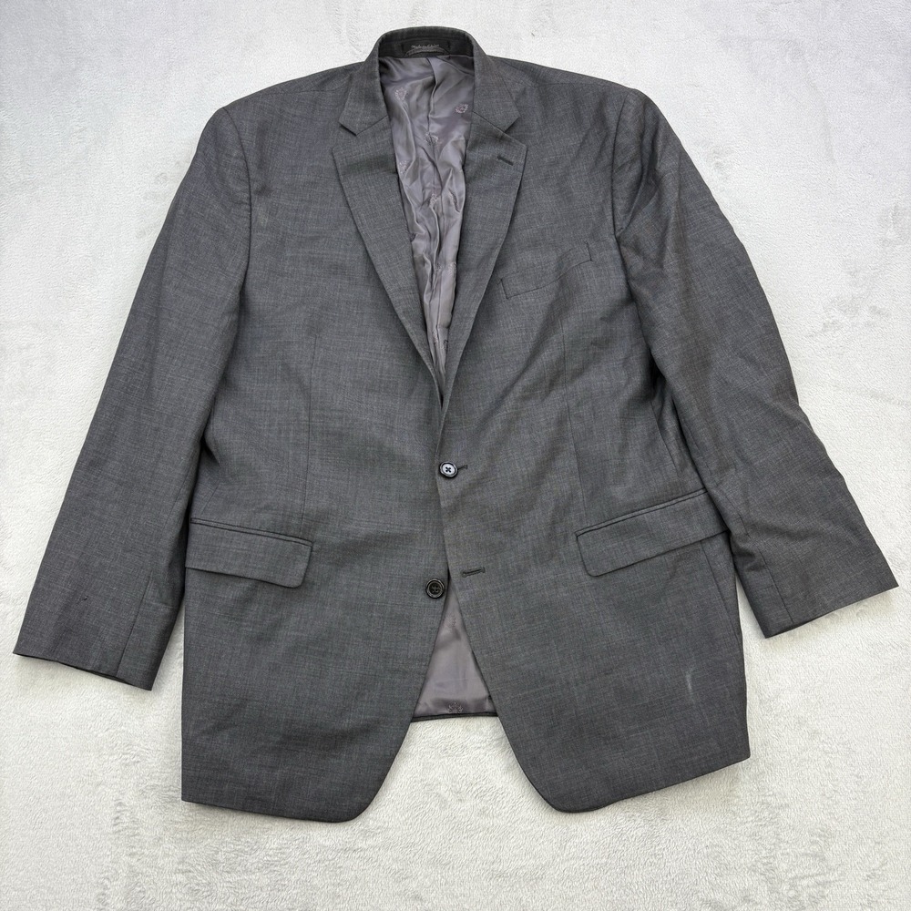 Lauren Ralph Lauren Blazer Mens 44L Gray 100% Wool Natural Stretch Sport Coat